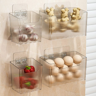 Kitchen green onion ginger, garlic, basket, avoid punching wall -mounted artifacts Put ginger, garlic basket seasoning, storage box