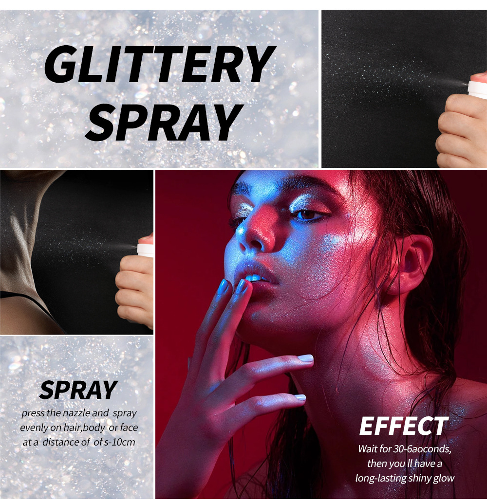 Wholesale of cross-border makeup facial contouring, brightening and highlighter, long-lasting waterproof and sweat-proof, natural body highlighter spray undefined