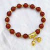 Shakin Bracelet Red agate Lotus Lotus 999 Ancient Hand string Year of fate Transfer bead Gold-plated