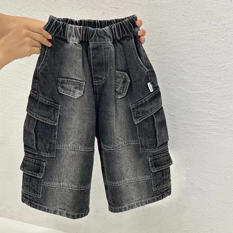 ボーイズワークジーンズ 2025 春と秋のスタイルの男の子と女の子のジーンズルーズベビーパンツストレートデニムパンツ|undefined