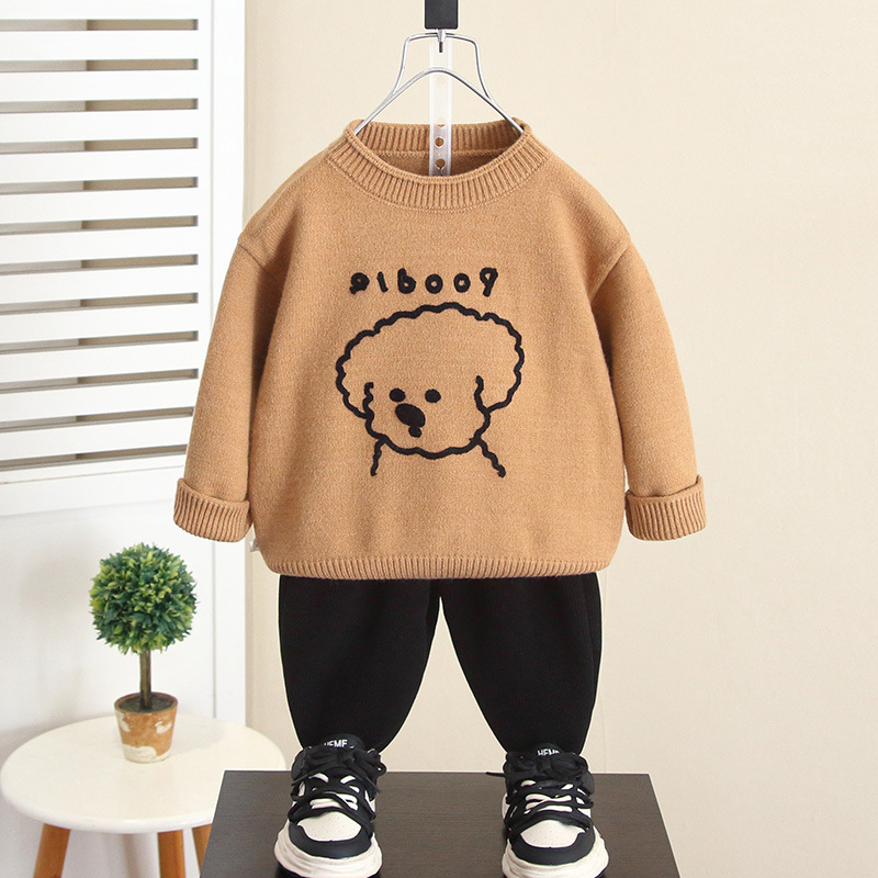 6679 suéter para niños modelos de otoño e invierno para bebés 2025 nuevo estilo abrigo grueso ropa de invierno para niños suéter para niños