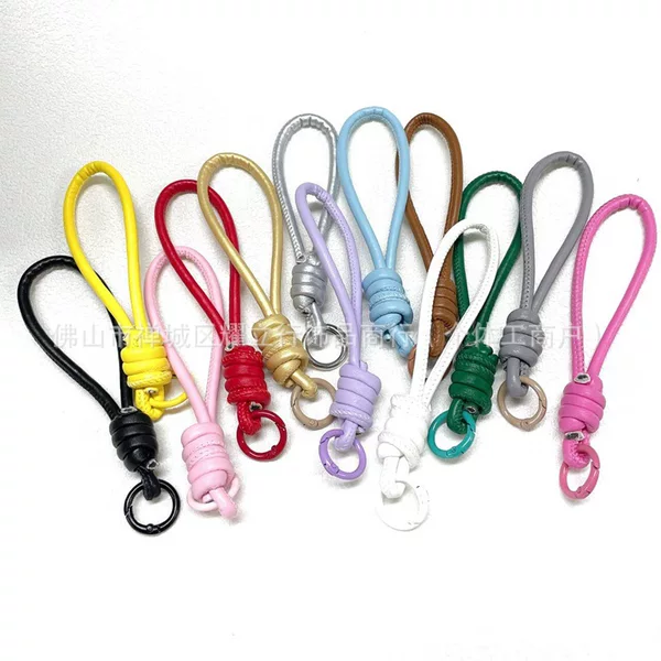 New Leather 5mm Cute Short Rope Colorful Pendant Small Bag Keychain Mobile Phone Rope Mobile Phone Case Pendant Hanging Chain