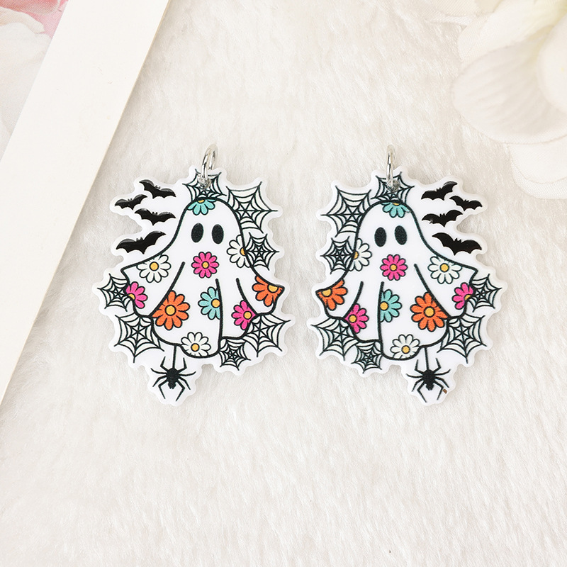 クロスボーダー熱売両面アクリルハロウィーン幽霊diy耳飾りネックレスキーホルダー材料|undefined