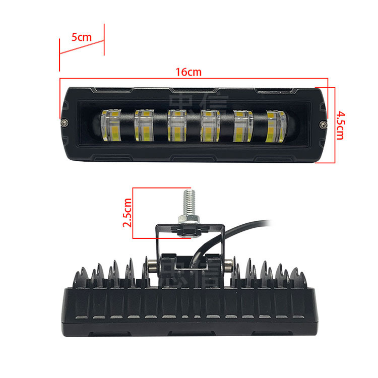 Cross-Border New Model Car Off-Road Vehicle Straight-Shaped 6-Eye Led White and Yellow Flashing Light Work Light Remote Spotlight Modification