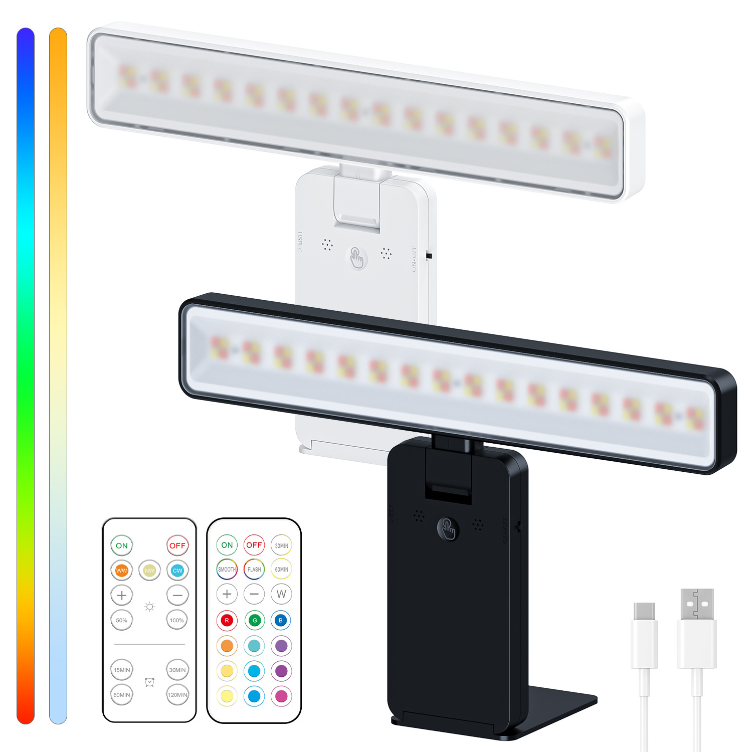 跨境新款智能可拆卸壁灯照明角度可调可充电磁吸触摸遥控画灯