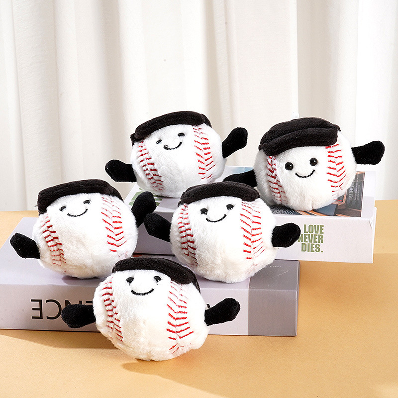 Cartoon cute baseball hat pendant fun sports baseball keychain backpack pendant doll pendant wholesale