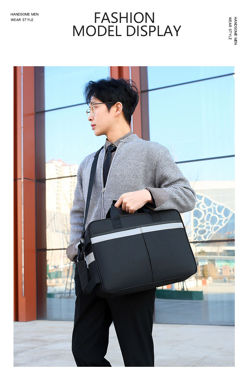 New men's briefcase, computer handbag, large-capacity single-shoulder crossbody bag, business laptop bag, 16 inches undefined