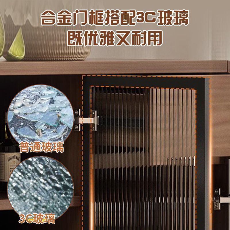 实木餐边柜一体复古现代北欧实木碗柜家用多功能厨房储物收纳柜子|undefined