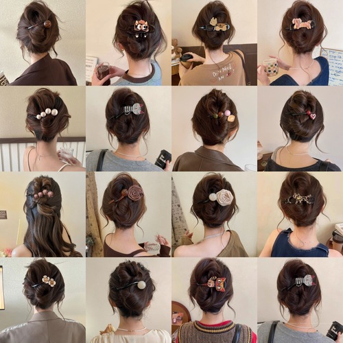 Korean-style high-end sense, one twist, versatile, youthful, back of head bun hair clip, non-damaging hair accessory, hair ornament