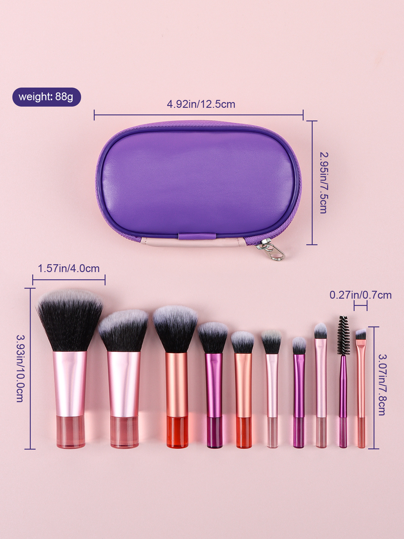 95g Weight plastic handle Makeup Brush Handle Type Makeup Brushes Makeup Tools Types 1 Set Quantity Artificial Fiber Material Simple Style Style Simple Style Artificial Fiber Plastic Handle Makeup Brushes 1 Set 9
