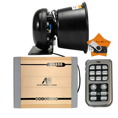 Car-mounted wireless alarm siren, Car horn/tweeter - mp3-function-as820k-host-round-speaker-set-12v