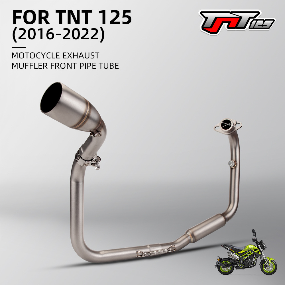 Motorcycle exhaust pipe small Tyrannosaurus TNT125 modified front section exhaust stainless steel front section 16-22 years