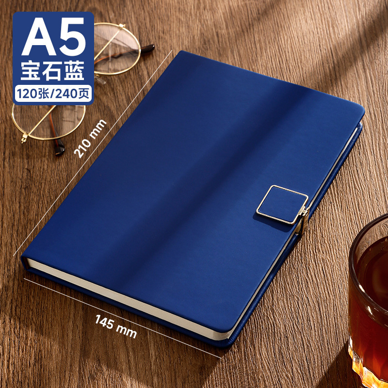 Cuaderno de portátil a5 puede imprimir logotipo DZ engrosado hebilla de escritorio de negocios grabación simple y exquisita superficie de cuero