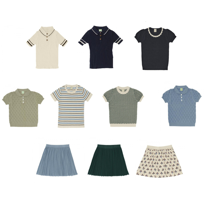 2022 Spring and Summer New Style Mom Style F*B Soft Cotton Cut Out Knitted Top Casual Versatile Thin Style for Babies and Children 2022 Spring and Summer New Style Mom Style F*B Soft Cotton Cut Out Knitted Top Casual Versatile Thin Style for Babies and Children