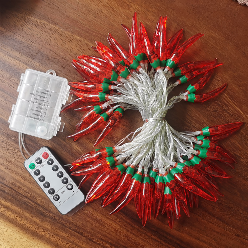 led辣椒灯串氛围灯过年中国节装饰灯庭院红火喜庆春节辣椒彩灯|undefined