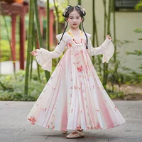 Hanfu 2024 новый весенний и осенний костюм для девочек супер сказочная юбка для детей в китайском стиле