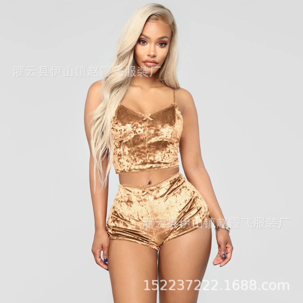 Amazon eBay popular europeo y americano lencería sexy Comercio exterior Venta caliente sexy cuello en V ropa interior delgada multicolor conjunto de dos piezas