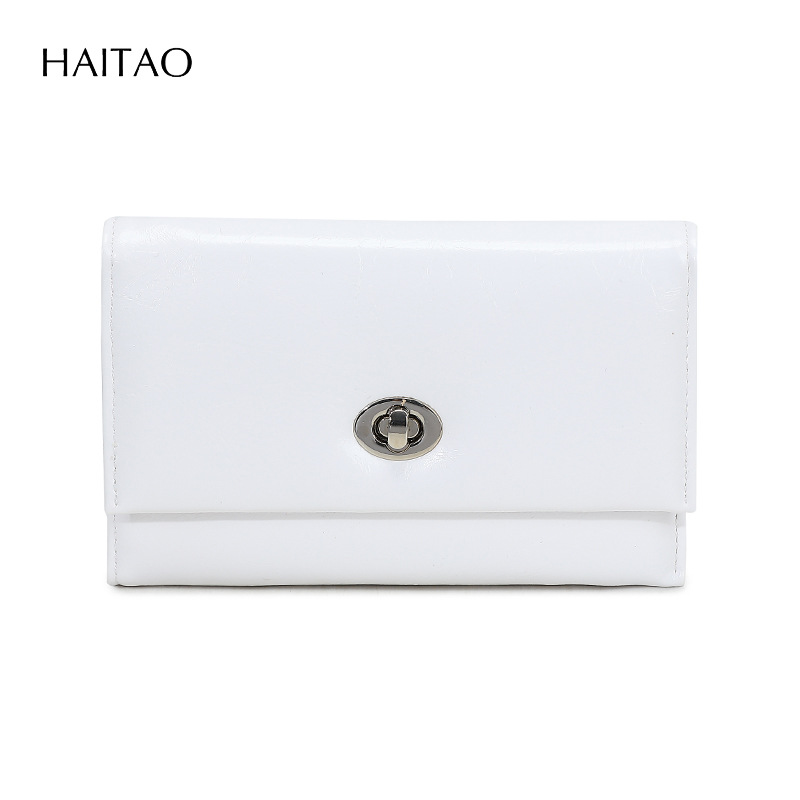 Nuevo tipo de billetera de mujer transfronteriza tres plegables cera de aceite billetera de cuero de gran capacidad multi-tarjeta de alta calidad billetera de cambio para mujeres