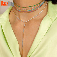�羳�¿�tennis chain���Ƕ2mm�tɫ��ɫ�Gɫ�ʯ��ʯ�Ʒ�F؛