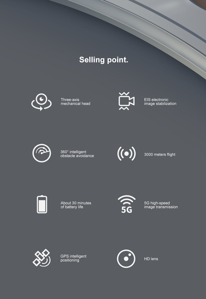 Description Picture 3 of itemRG106 PRO Drone 8K HD Dual Camera with GPS WIFI Wide Angle FPV Real-time Transmission Foldable Remote Control Distance 2KM Toy