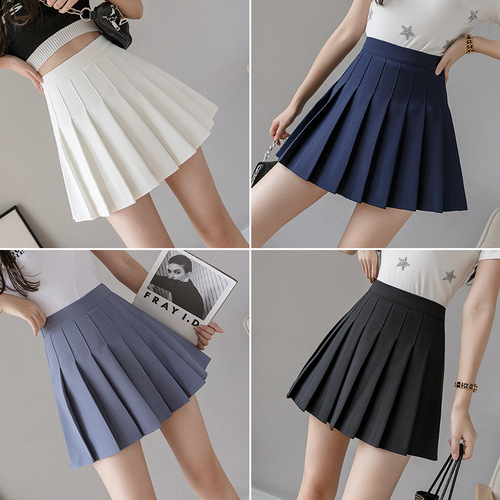 Pleated skirt short skirt for women summer Korean version high waist autumn and winter new anti-exposure black student anti-wrinkle A-line skirt