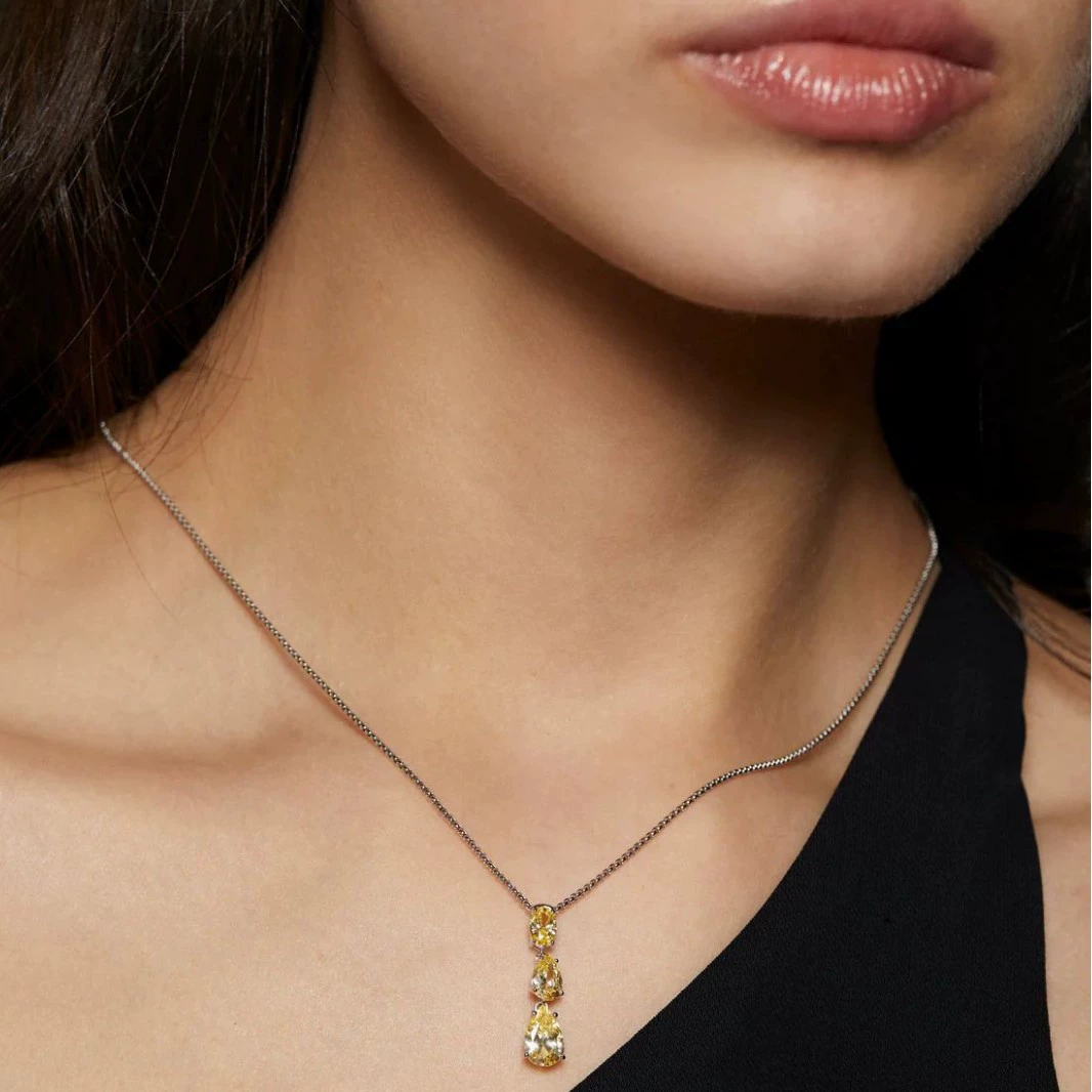 Новый трансграничный ювелирный набор в форме капли, элегантное и изысканное украшение из циркония: колье и серьги, аксессуары для банкетного платья