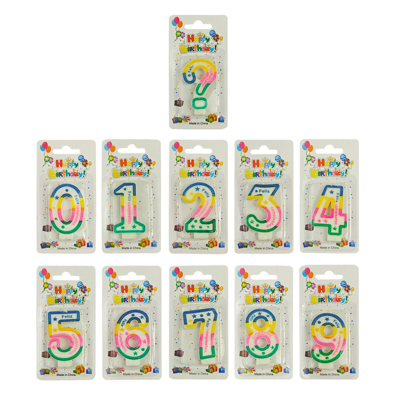 ¿Velas digitales de exportación espumantes de vela espumosa de polvo de brillo de vela digital 0 - 9 y signo de interrogación? Candle cumpleaños
