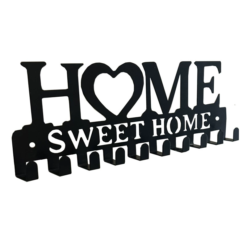 Настенная полка-подставка для ключей HOME - металлическая декоративная ключница-подвеска, крючок для входной зоны