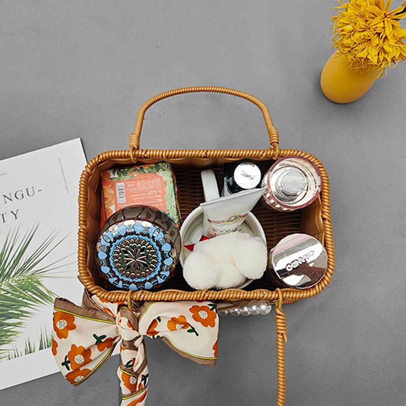 伴手禮盒空盒新婚新人結婚禮伴娘禮伴郎回禮編織提籃教師節日禮品