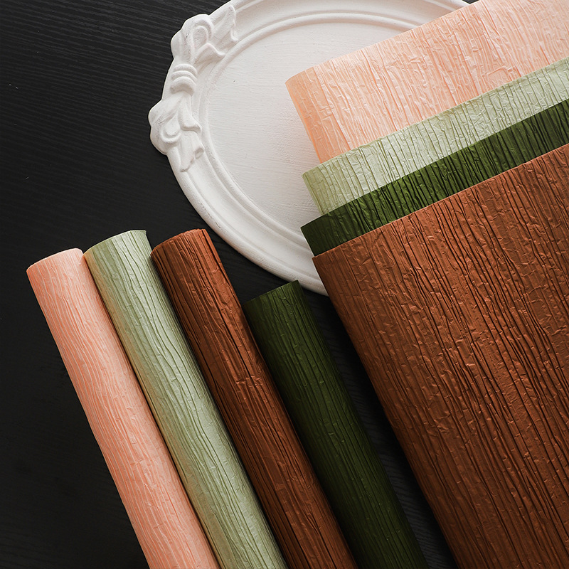 Papel de textura plegado buquete de papel de embalaje florista materiales materiales de embalaje floral hechos a mano papel de envoltura de flores