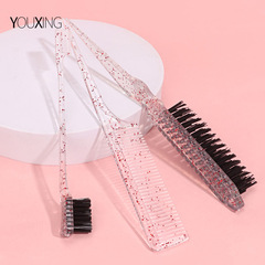 Hair Styling Set with 3-Piece Comb Brush Set, Dual-Head Eyebrow Brush, Texturizing Comb, Sectioning Pointed Tail Brush, Transparent Hair Styling Comb, Volume Styling Kit