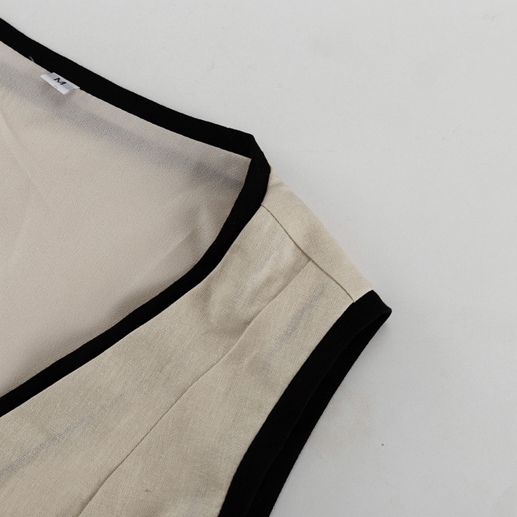 Fiesta Banquete Autofoto Mujeres Elegante Ropa De Calle Cuello En Contraste Algodón Conjunto Coordinado De Pantalón Conjuntos De Pantalones display picture 6