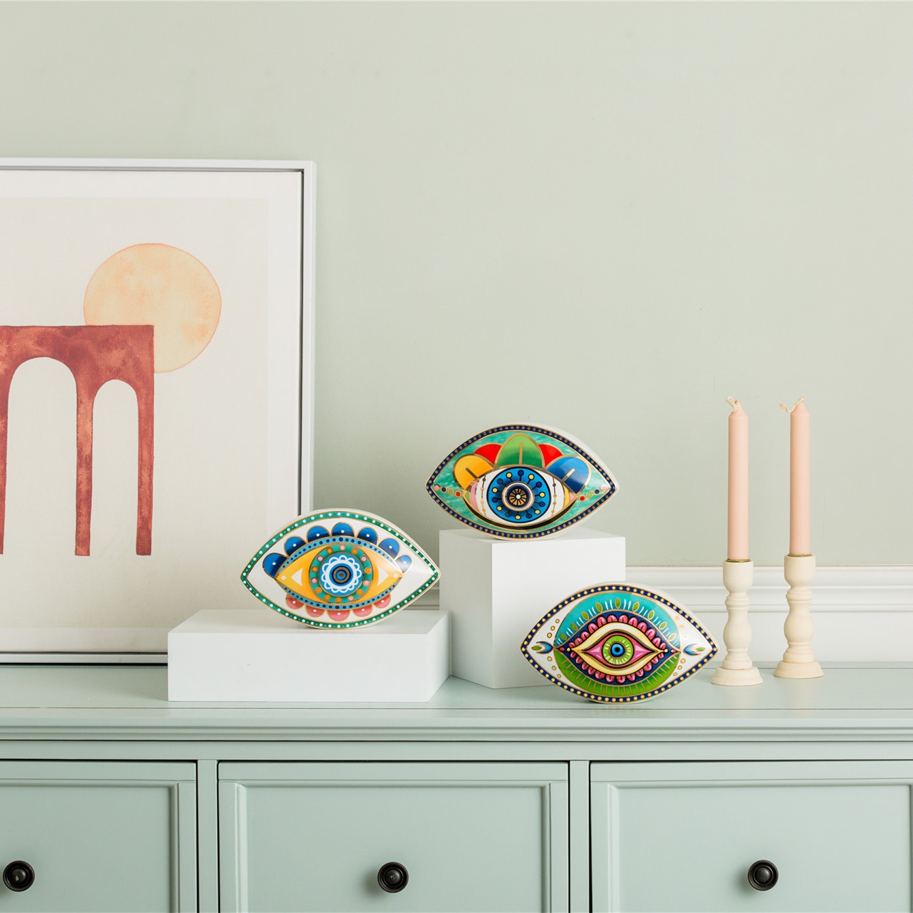 1155g Weight Ornaments Home Textiles & Decor Type Ornaments Classification 1 Piece Quantity Daily Occasion ceramics Material Eye Pattern Casual Style Casual Eye Ceramics Ornaments Artificial Decorations 14