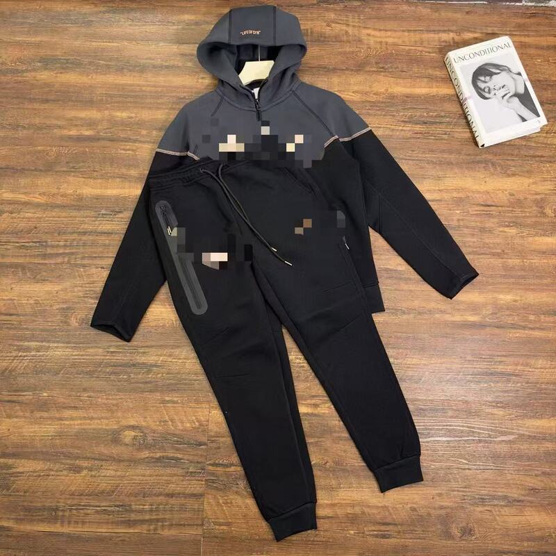 Cross-Border Exclusive Supply of Men's Tech Collaboration with Synaworld Casual Sports Knit Jacket and Sweatpants Sports Set