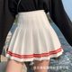 Pleated Skirt Women's Belt Safety Pants Striped A- Line High Waist Slim Look Age-Reducing College Style Skirt Student JK Short Skirt