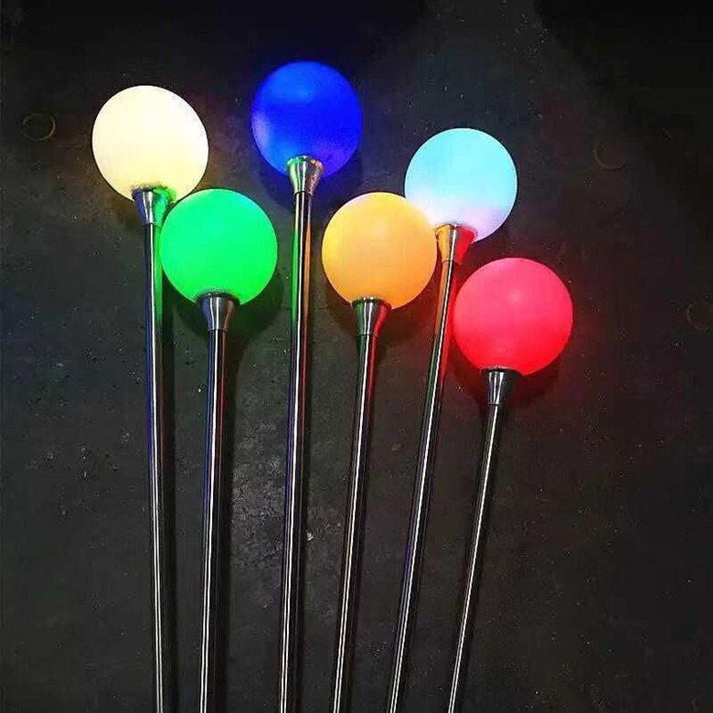 LED glowing sphere reed lamp acrylic ball lamp outdoor waterproof lawn lamp garden lighting project ground stake lamp