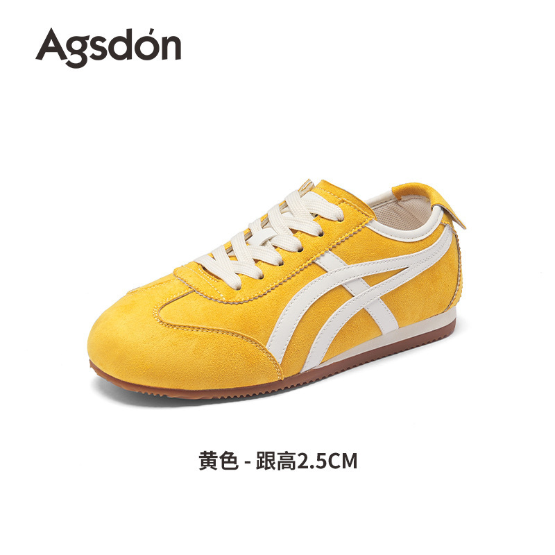 奥古狮登德训鞋女2025新款秋季平底白色复古芭蕾风阿甘休闲运动鞋|undefined