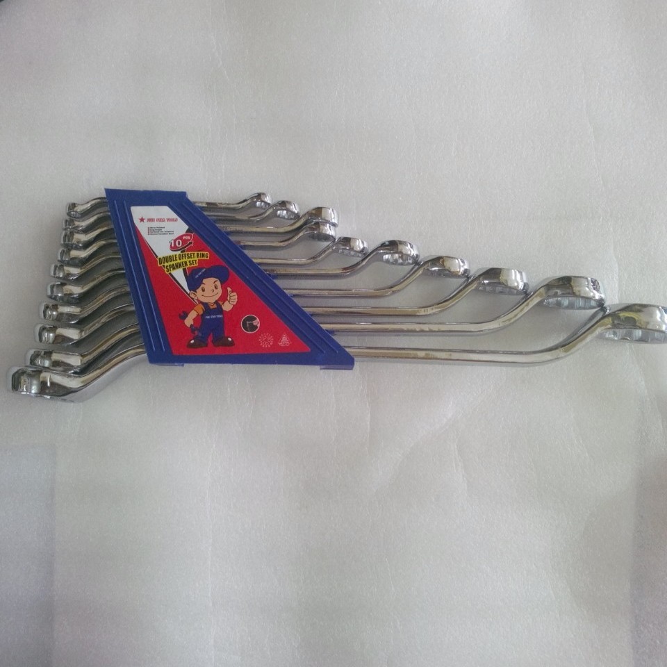 厂家生产MIDDLY十件套镜面梅花扳手组套 两用扳手开口扳手套装