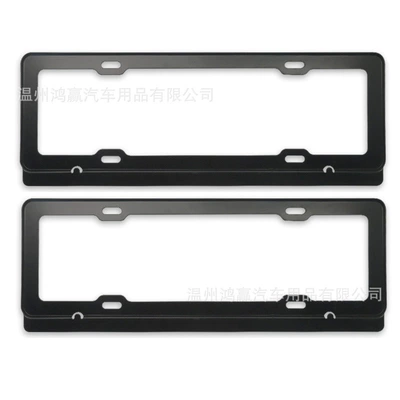 Frame Double-Layer Anti-Break Aluminum Alloy Carbon License plate holder/license plate holder - 10-thick-borderless-hollow-black