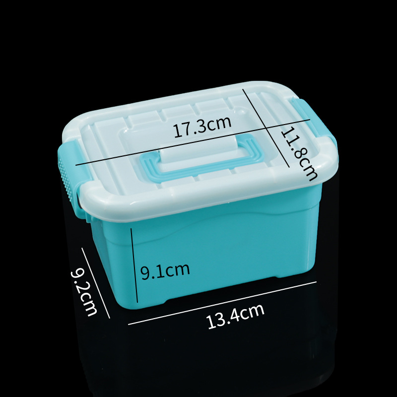 Caja de almacenamiento de plástico transparente Caja de almacenamiento de juguetes portátiles para niños Caja de almacenamiento de perlas de lavandería Caja de almacenamiento de accesorios de papelería Caja de almacenamiento