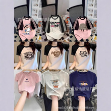 2025夏季韩版女短袖t恤宽松印花女装上衣地摊外贸服装货源168批发