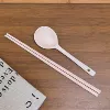 Fuchsia ceramic metal spoon