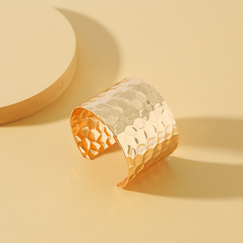 fashion wide-faced geometric solid color open alloy bracelet wholesale