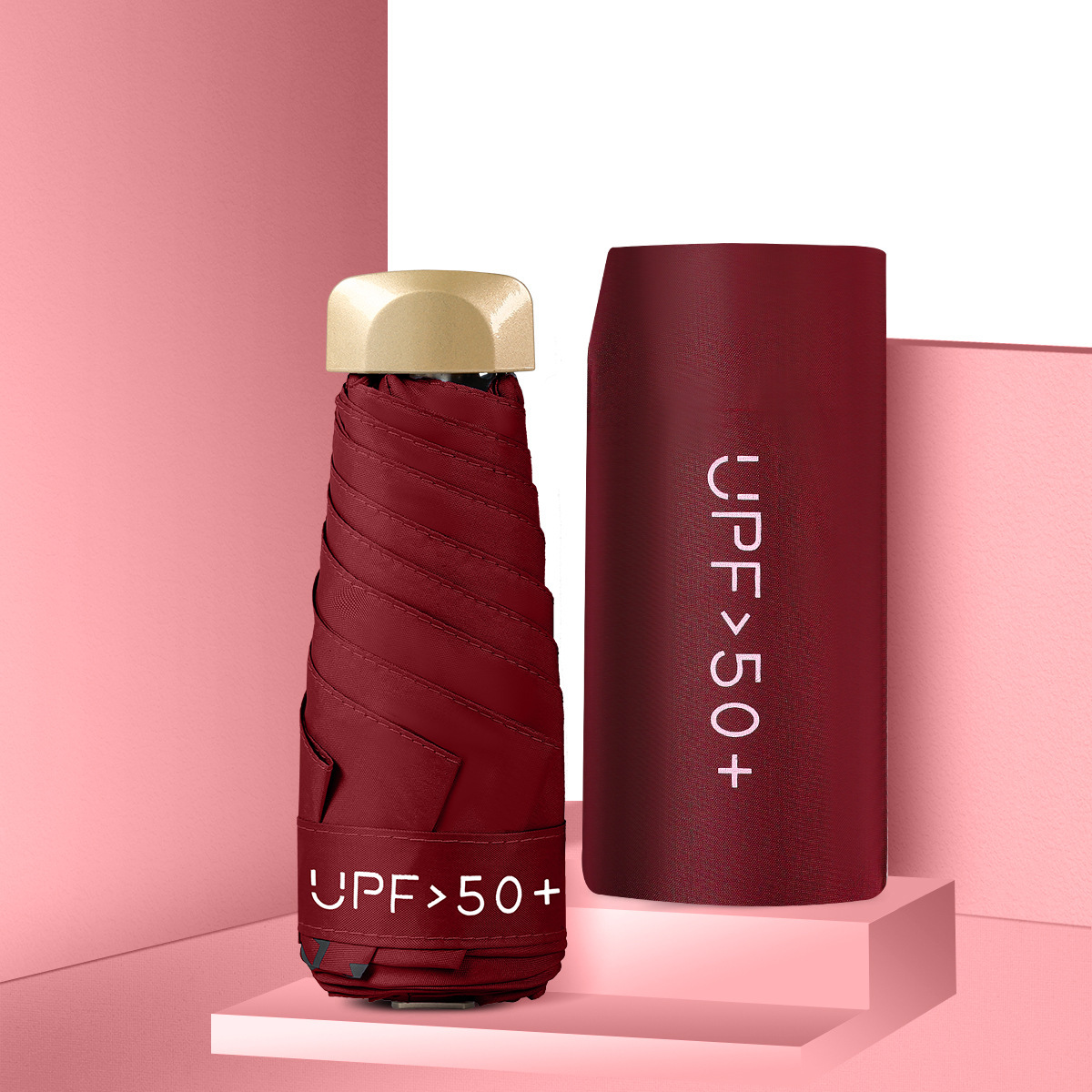 Sombrilla Plegable Anti-UV de Tela de impacto, Protección UV UPF 50+, Ultraligero, Plegable mini, para Sol y Lluvia image 10