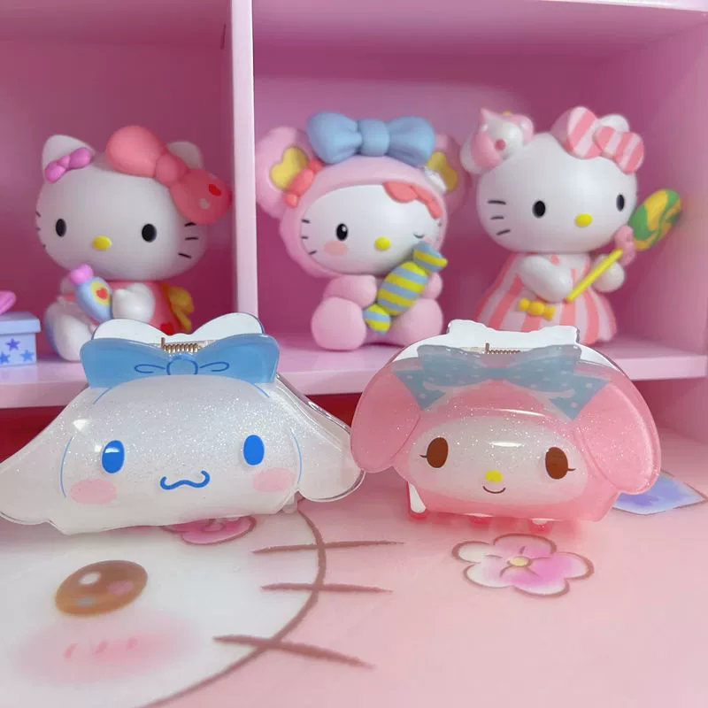 Sanrio, акриловая булавка краба, милая акула, заколка для волос