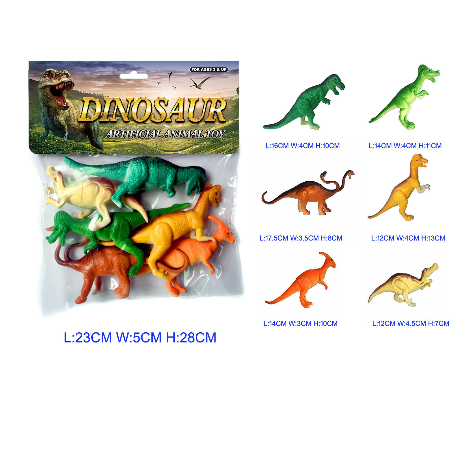 Juego de juguete de modelo de animal de dinosaurio de simulación de PVC granja océano aves de corral insectos rompecabezas para niños adornos de educación temprana