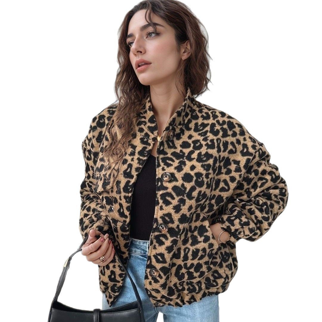 Women's Clothing Retro Faux Fur Jacket For Women - Oversized Leopard Print Coat (Fall/Winter)_mkmklike.com