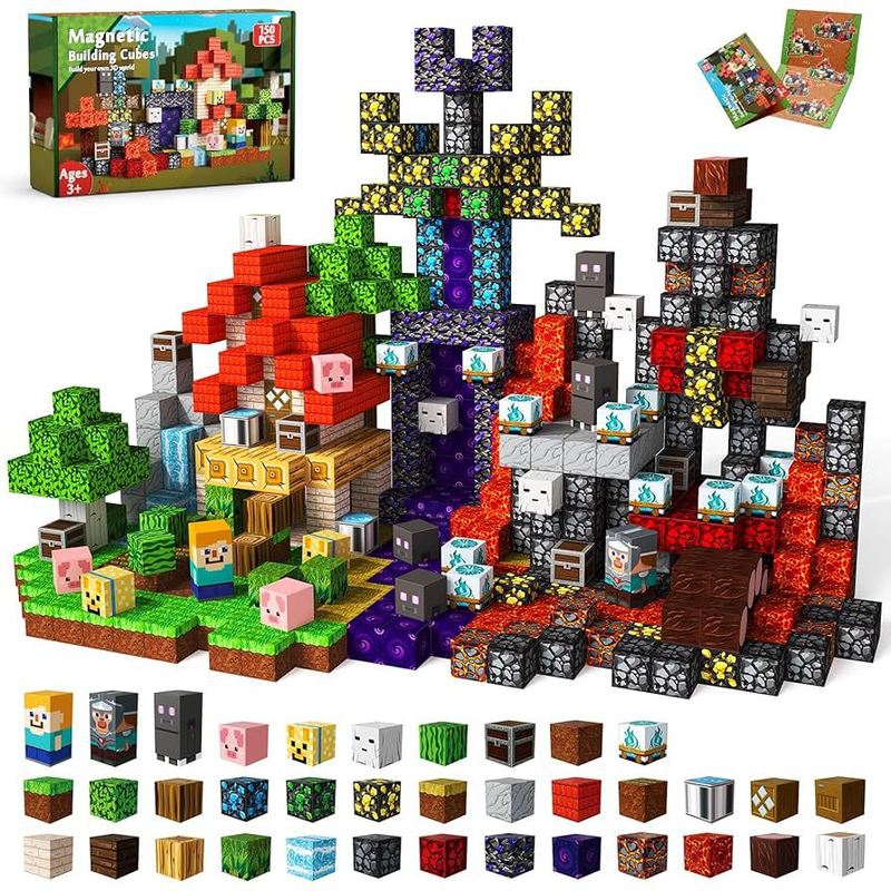 跨境亚马逊Magnetic cubes黑曜石幽灵门户磁力方块磁力片儿童diy|undefined