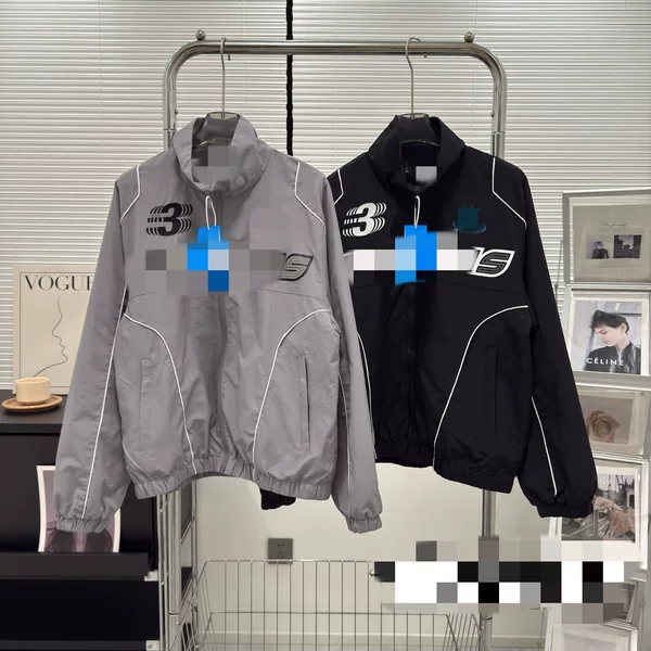 Three-leaf motorcycle style cool sports jacket for spring and autumn, unisex casual loose sports top 8034