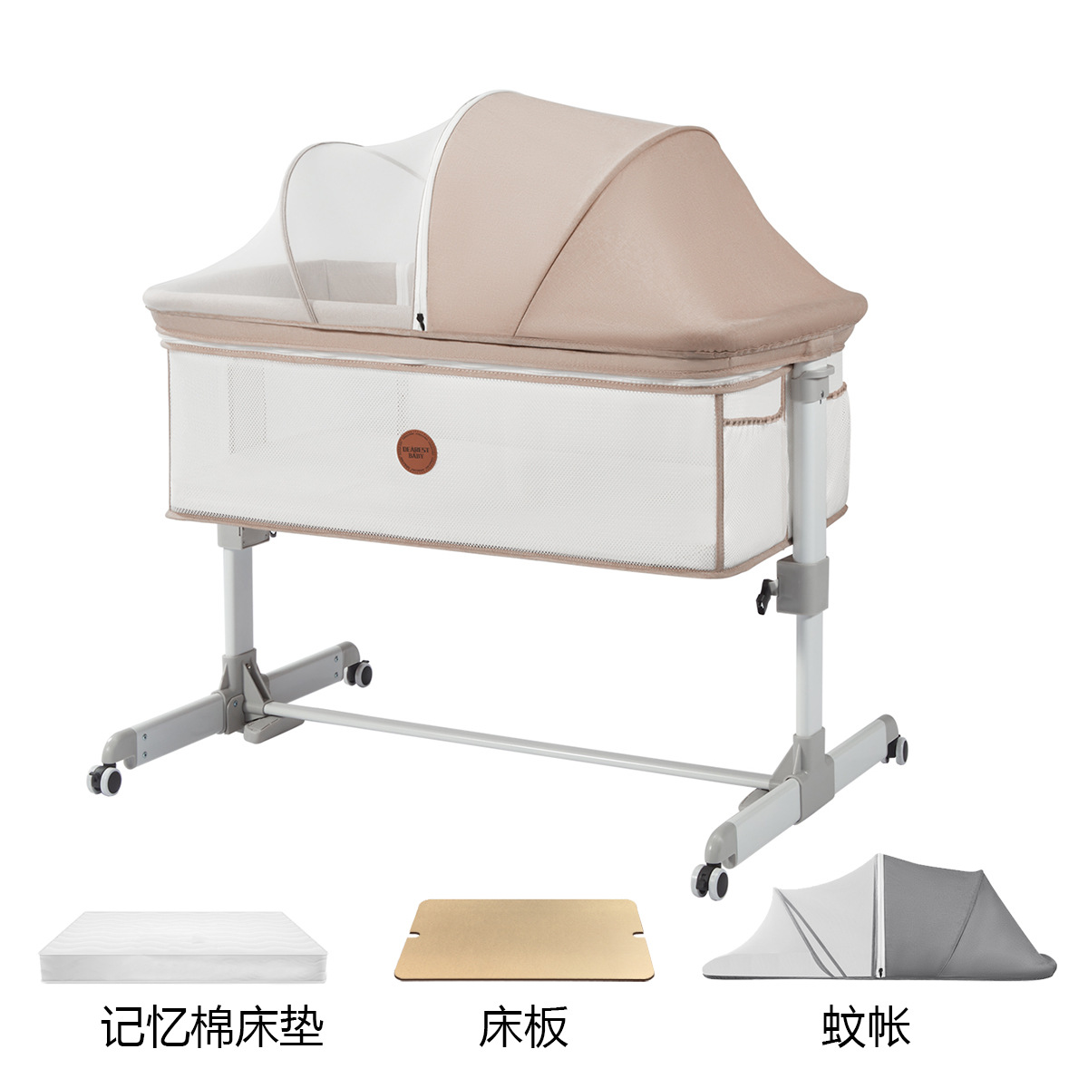 Cama de empalme para bebés, cama multifuncional BB, cama de empalme para recién nacidos, cama de cuna portátil móvil y plegable image 16